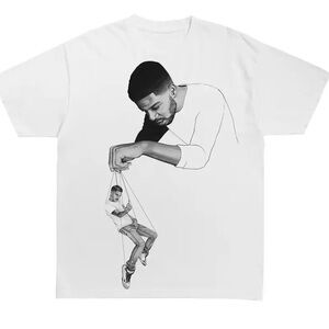 Kid Cudi TShirt CO Virgil Abloh Pulling strings White NEW